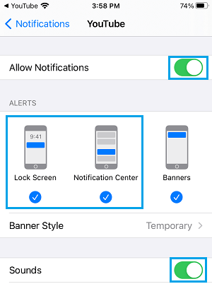 Activar las notificaciones de YouTube en el iPhone