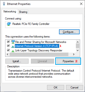 Open IPv4 Properties