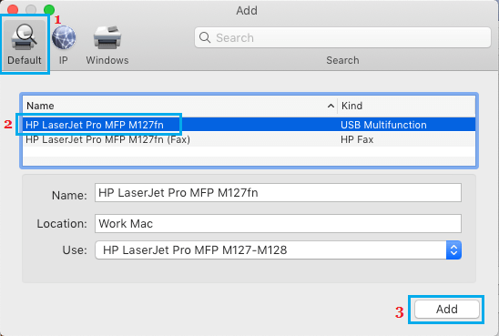 Add Printer to Mac