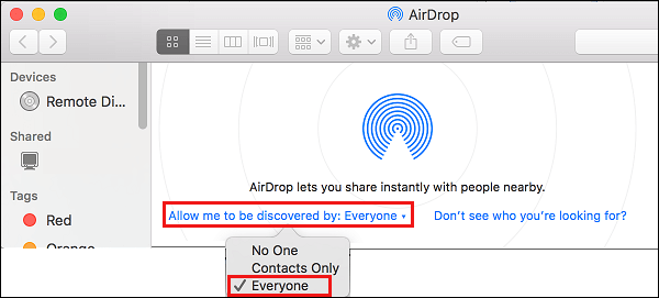 Allow Mac to be Discovered by Everyone