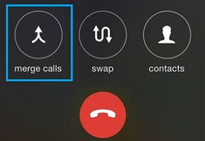 iPhone Merge Calls Button