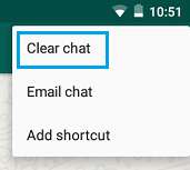 WhatsApp Clear Chat Tab on Android Phone