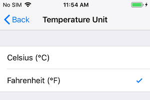 Seleccionar la unidad de temperatura en el iPhone