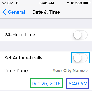 Manually Setup Date and Time On iPhone