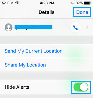 Hide Alerts From Specific Contact On iPhone