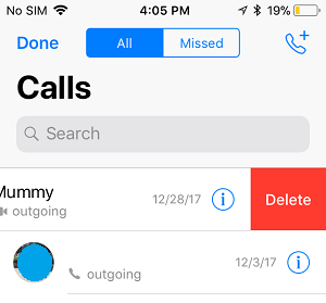 Delete Specific WhatsApp Calls on iPhone 