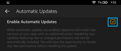 Enable Automatic Updates on Kindle Fire