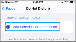 Schedule Automatic Do Not Disturb Period on iPhone