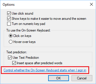 Option to Enable On-Screen Keyboard At Startup in Windows 10