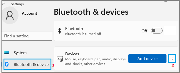 Open Devices Settings Screen in Windows 11