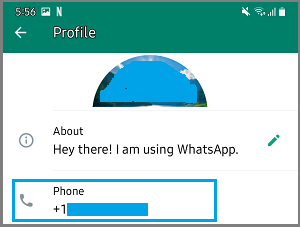 Your Phone Number in WhatsApp