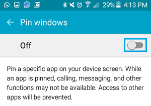 Turn On Screen Pinning Feature on Android