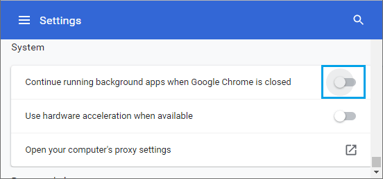 Disable Background Running Apps in Google Chrome