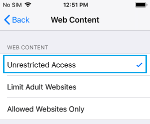 Dar acceso sin restricciones a los sitios web en el iPhone