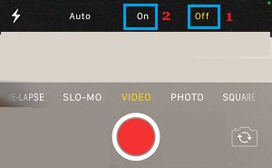 Turn Flash ON and OFF on iPhone Camera