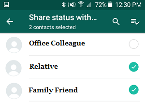 Share WhatsApp Status with Specific Contacts on Android Phone