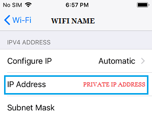 Private IP Address on iPhone