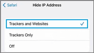 Ocultar la dirección IP de rastreadores y sitios web en el iPhone