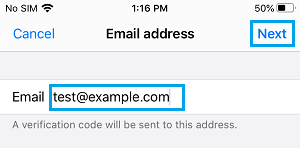 Añadir una dirección de correo electrónico al iPhone