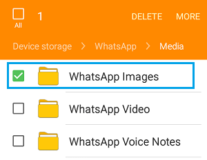 Cómo seleccionar la carpeta de imágenes de WhatsApp en un teléfono Android