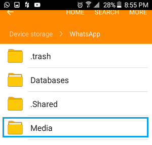 WhatsApp Media Folder on Android Phone