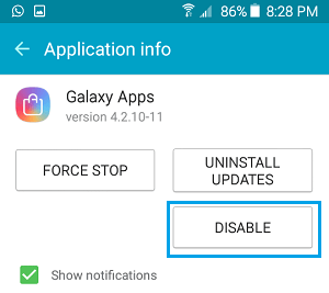 Desactivar la aplicación proporcionada por el fabricante en un teléfono Android