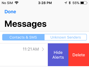 Ocultar las alertas de mensajes de un contacto específico en el iPhone