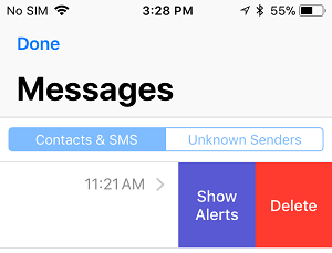 Mostrar alertas de mensajes de un contacto específico en el iPhone 