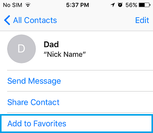 Add Contact to Favorites on iPhone
