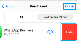 Hide Purchases Apps on App Store