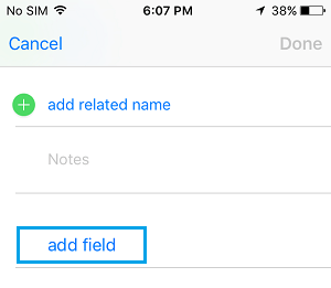 Add New Field to Contact Details On iPhone