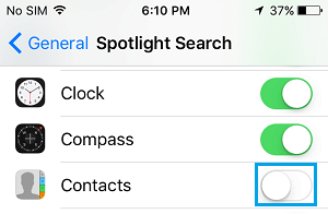 Hide Contacts From Spotlight Search On iPhone