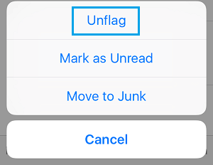 Unflag Email Messages On iPhone