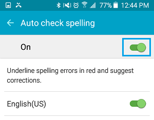 Enable Auto Spell Check Option On Android Phone