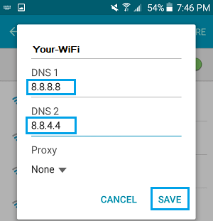 Change DNS Settings to Google DNS On Android Phone