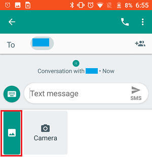 Photos Icon on Android Messages App