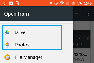 Open Photos from Photos App Option