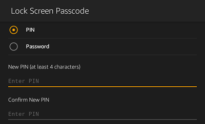 Reset Kindle Fire Password or PIN