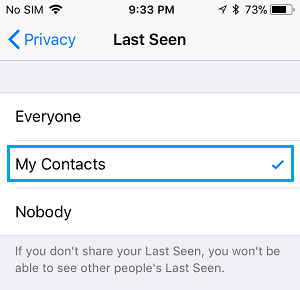 Allow Only My Contacts to See Last Seen on iPhone