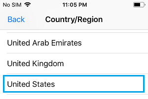 Select App Store Country on iPhone