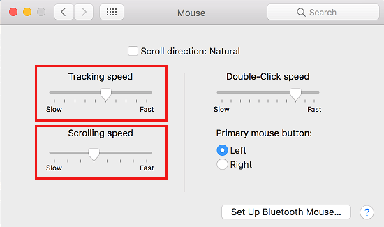 Adjust Tracking and Scrolling Speed on Mac