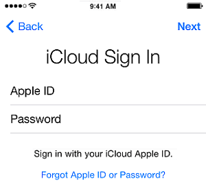 Sign-in to iCloud Drive on iPhone