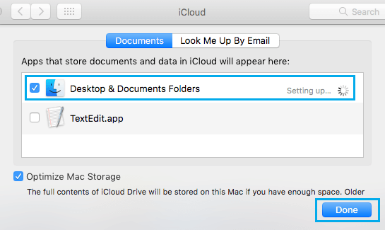 Provide iCloud Drive With Access to Desktop and Documents Folder