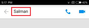 Contact Name in imo on Android Phone