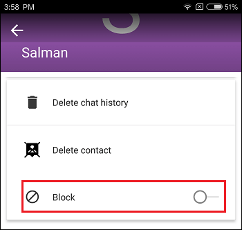 Block Contact Option in imo on Android Phone