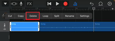 Delete Option in GarageBand