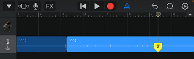 Song Split At End Point in GarageBand