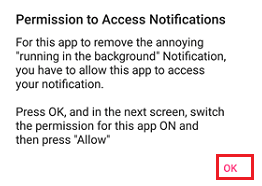 Permission to Access Notifications Pop-up on Android