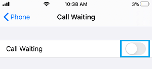 Switch OFF Call Waiting on iPhone