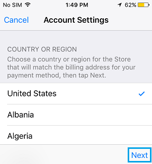 Select App Store Country